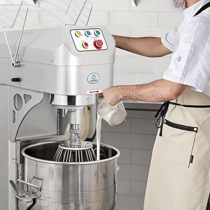 60Qt Commercial Food Mixer, 3500W Heavy Duty Dough Mixer 3-Speeds Adjustable,Electric Commercial Stand Mixer with Stainless Steel Bowl for Kitchenaid Bakery and Pizzeria,220V