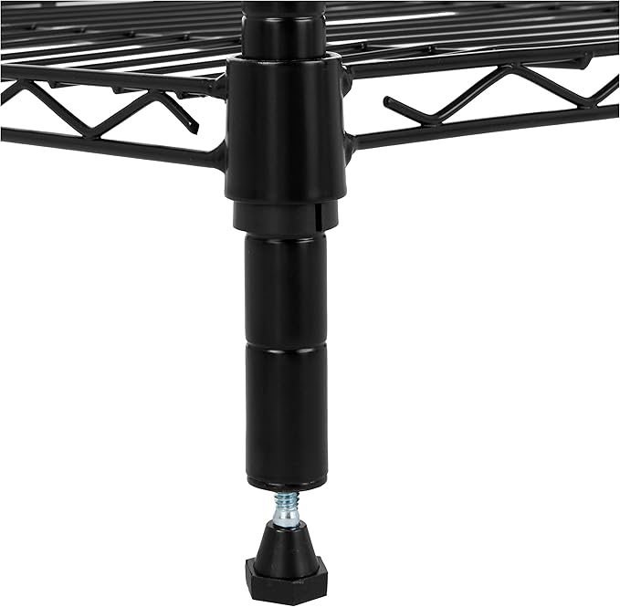 Amazon Basics 4-Shelf Steel Wire Rack, 36" L x 14" W x 54" H, Black | Heavy Duty, Adjustable, for Kitchen, Garage, Storage, Shelving Organizer