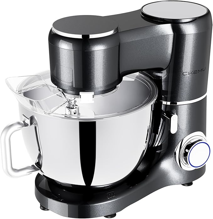 Stand Mixer, 9-Quart Stainless Steel Bowl, 660W Professional Power, Multiple Speed Options, Sturdy Design, Easy to Clean, Lifetime Support, SM-1550(Grey)
