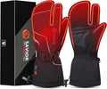 Heated Mittens Battery Gloves Men Women, SAVIOR HEAT Flexible Crab Finger Rechargeable Ski Mitten with 7.4V 2200mAh Battery for Winter Snow Skating Camping Hunting Hiking Motorcycle