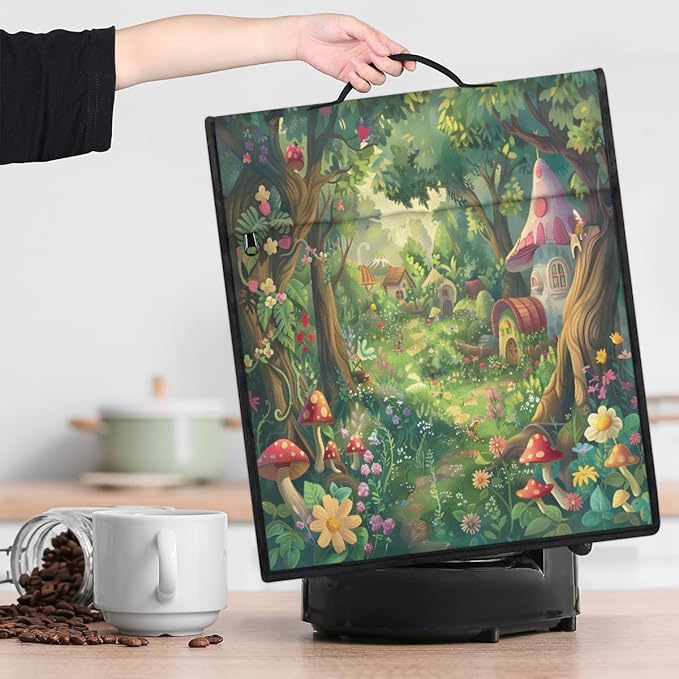 Kitchen Aid Mixer Cover Forest Castle Tree Stand Mixer Cover Compatible with 6-8 Quarts Stand Mixers, Dust Covers with Zipper Pocket Foldable Washable Kitchen Aid Organizer Bag