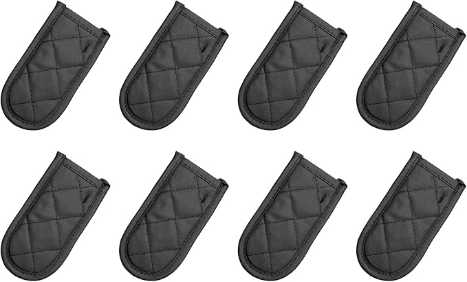 uxcell 8Pcs Pan Handle Sleeve, Pot Handle Covers Heat Resistant Iron Skillet Handle Covers for Kitchen Baking Cooking Supplies, Black