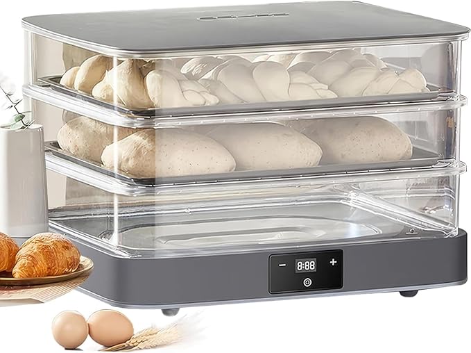 40L Bread Proofing Box, Electric Dough Proofer Machine for Home Use, 450mmx330mm Large Size Inner Cavity, Adjustable Temperature +Timing(1min-24h),Automatic Humidity Control