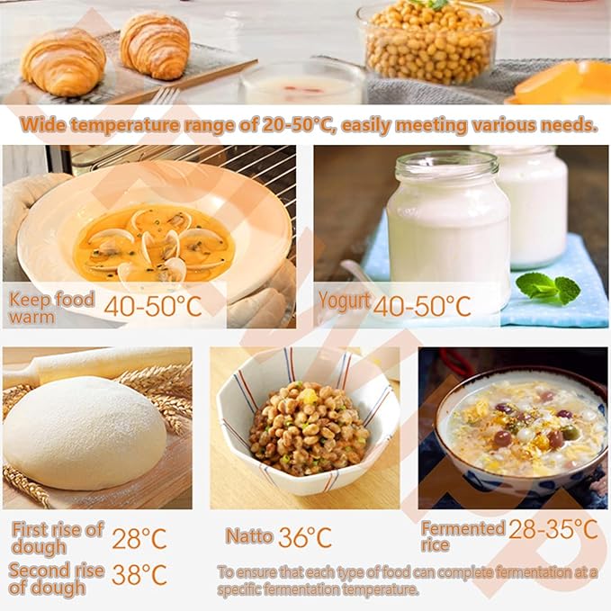 Commercial-Grade 40l Electric Fermentation Chamber Bread Proofing Box Sour Dough Proofer with Dual-Layered Adjustable Proofer for Artisan Bread Baking Yogurt Culturing