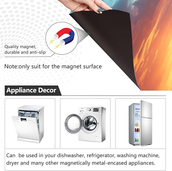 senya Dishwasher Magnet Cover Panel for The Front Foamy Waves Dish Washer Door Sticker
