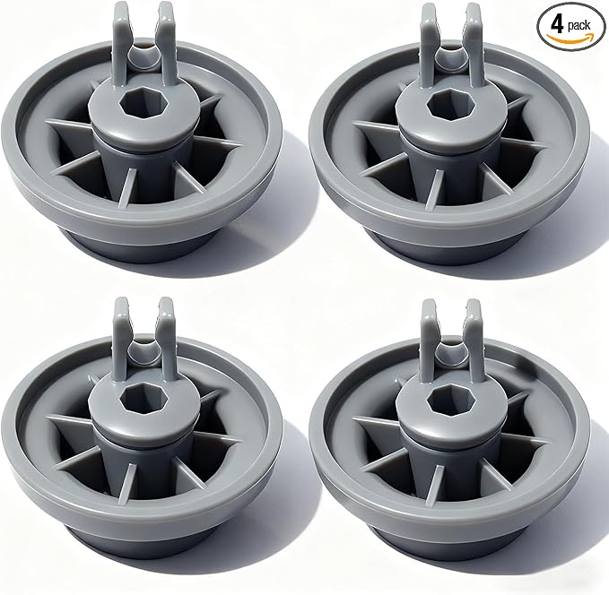 12004485 Dishwasher Lower Rack Wheel Kit for Bosch Kenmore Thermador Gaggenau Dishwashers,Replacement Lower Dish Rack Wheel Assembly,12029919 10004343 00617087,4 Pack