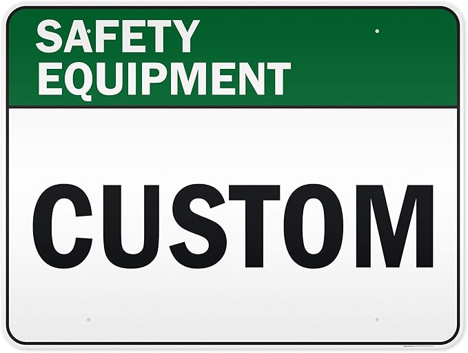 Custom Safety Equipment Sign, Ansi Sign, Osha Compliant, 36x48 Inches, Reflective, Rust Free DiBound, Fade Resistant, Made in USA by My Sign Center