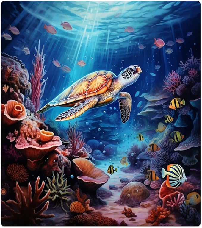 Marine Animals Sea Turtle Starfish Dishwasher Magnet Cover for Door Front, Dishwasher Panel Decal Reuseable Refrigerator Magnet Cover Decal Fridge Stickers Home Decor, 23 x 26 Inch