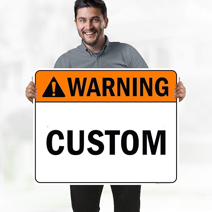 Custom warning Sign, Ansi Sign, Osha Compliant, 24x30 Inches, Rust Free .063 Aluminum, Fade Resistant, Made in USA by My Sign Center