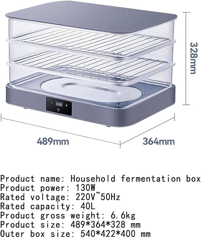 All-in-One 40L Electric Bread Proofer & Dough Raising Box Professional Proofing Box with Precise Temperature & Timing Control, Automatic Humidity for Perfect Fermentation