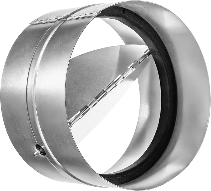 6" Inch Backdraft Damper for Straight or Flex Duct. Bathroom Exhaust Fan. Kitchen Hood Exhaust Fan and Different Dryer Fan Backflow Preventer. Steel Damper with Aluminum Valve Flaps