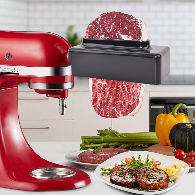 Meat Tenderizer for Kitchenaid Mixer, Meat Tenderize Attachment for Kitchenaid Stand Mixer with Stainless Gears, Black
