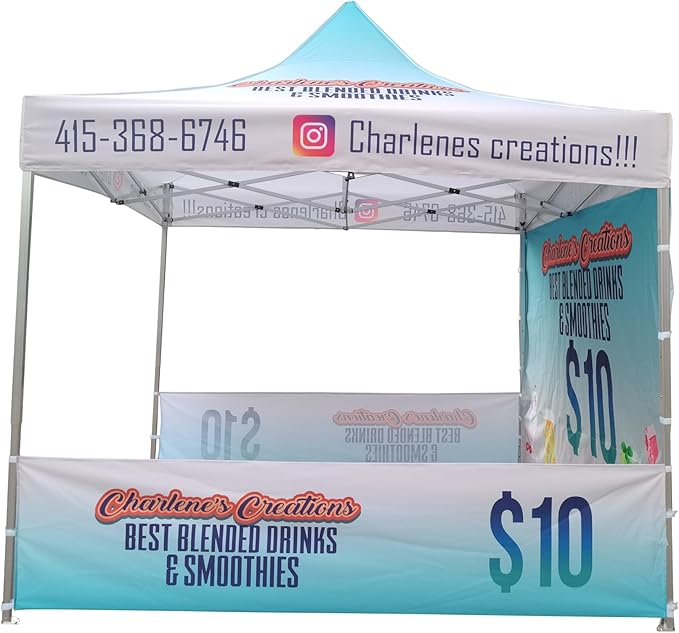 Custom Canopy Tent 10x10 with Logo, Custom Pop up Tent for Trade Show, Personalized Canopy for Advertising Event, Farmer Market, Business Branding