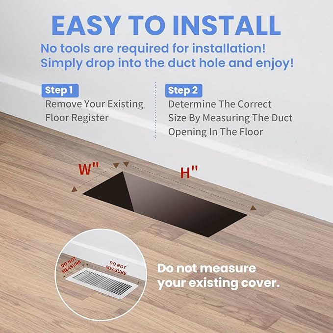 2x12 Inches Heavy Duty Walkable Floor Register Easy Adjust Air Supply Lever Floor Vents - Seattle Design - Vent Cover for Home Floor - Antique Brass