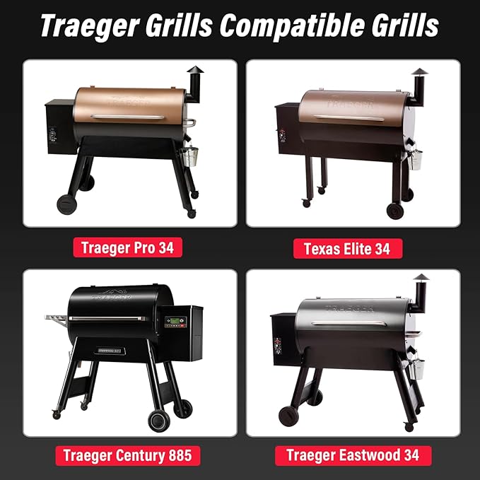 Utheer Upgraded Folding Front Shelf for Traeger Pro 34 Series, Century 885, Texas Elite 34, 37"x12" Heavy-Duty BBQ Prep Table with Cutting Board, Basin, 5 Hooks, 60-LB Load Steel Folding Grill Shelf