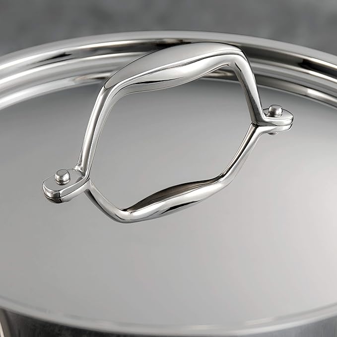 Tramontina Signature Tri-Ply Clad Stainless Steel 3-Quart Saute Pan with Lid, Induction-Ready Cooking Pan, Dishwasher-Safe, NSF-Certified, Made in Brazil