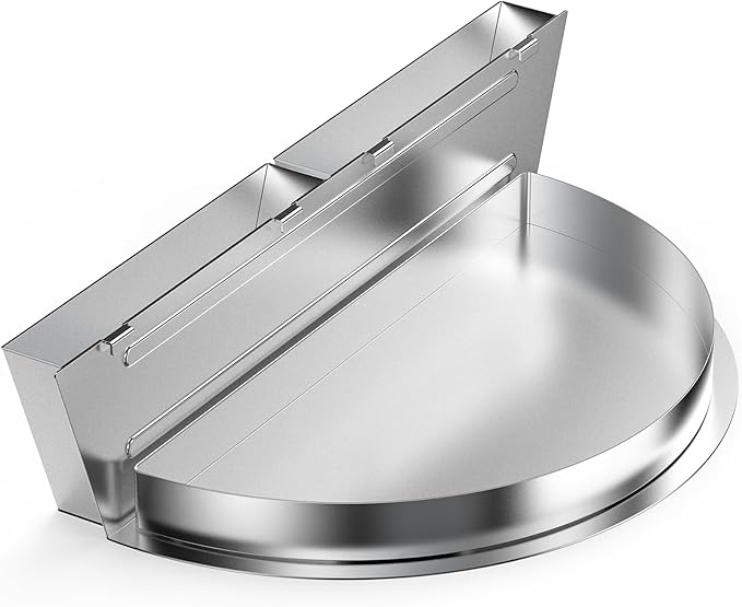 Skyflame Charkettle Drip Pan with Removable Water Reservoirs/Charcoal Divider, Stainless Steel Water Catch Tray, BBQ Grill Accessories Compatible with Weber 22" Charcoal Kettle Grills