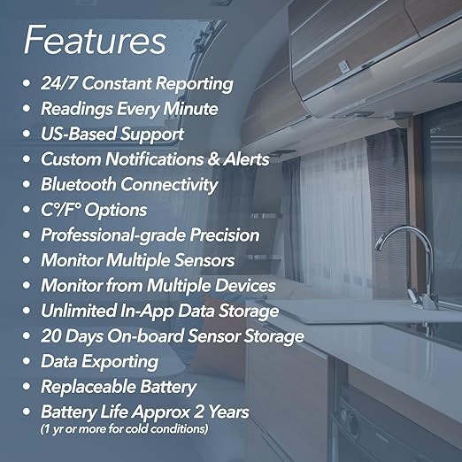 SensorPush HT1 Smart Temperature Sensor & Humidity Sensor - Thermometer & Hygrometer w/App Monitoring - Indoor/Outdoor Temperature and Humidity Monitor w/Heat Index for RV, Fridge & More