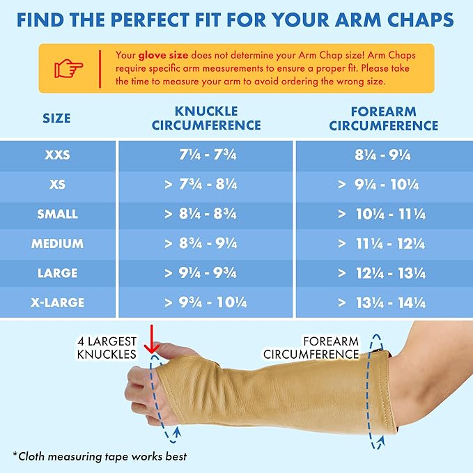 Arm Chaps Leather Protective Sleeves Arm Guard - Prevent Cuts, Scratches & Bruises - Genuine Cowhide - Ideal for Gardening & Construction - Left & Right Form-Fitting. Tan (1 Pair/Small).