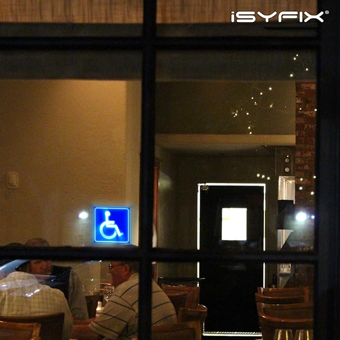 iSYFIX Handicap Signs Stickers Decal Symbol - 4 Pack Reflective Silver 6x6 Inch - Premium Self-Adhesive Vinyl, Decal, Laminated for Ultimate UV, Weather, Scratch and Fade Resistance, Indoor & Outdoor