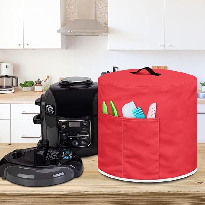 Red Pressure Cooker Cover Dust Cover 8qt,Kitchen Appliance Cover for Air fryer/Rice Cooker/Oven/Toaster/Stand Mixer/Steamer,Food Processor Cover