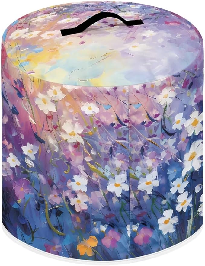 Daisy Print Pressure Cooker Cover for Women Insulated Rice Cooker Dust Cover with Pockets for Instant Pot 6 Quart Appliance