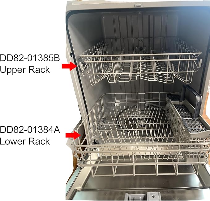 【2026 UPGRADED】DD82-01384A Dishwasher Lower Rack Replacement Parts Fit for Samsung Dishwaher DW80R2031US, DW80R2031UG, DW80N3030US, DW80N3030UB, DW80N3030UW, DW80M2020US