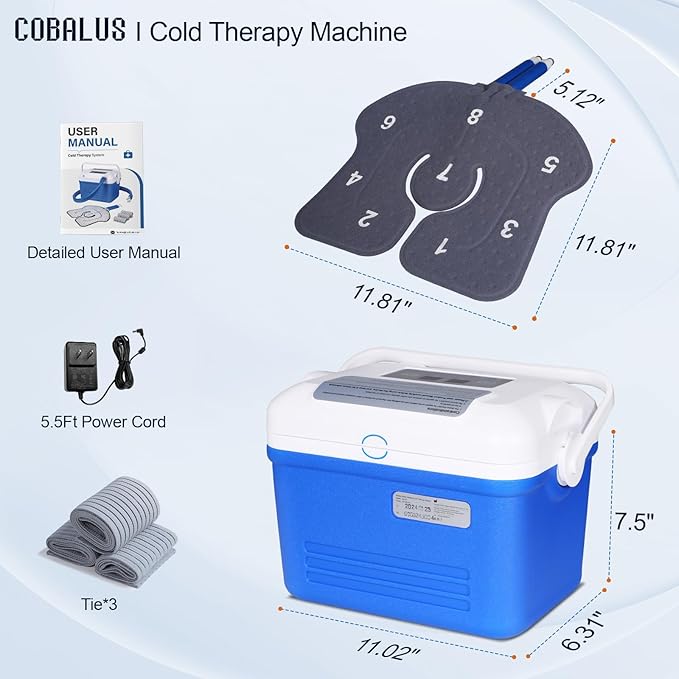 Ice Machine for Knee after Surgery, Cold Therapy Machine, Portable Ice Therapy Machine for Knee, Shoulder, Hip & Ankle with Programmable Timer, Cryotherapy Pain Relief for Sports Injuries and Swelling