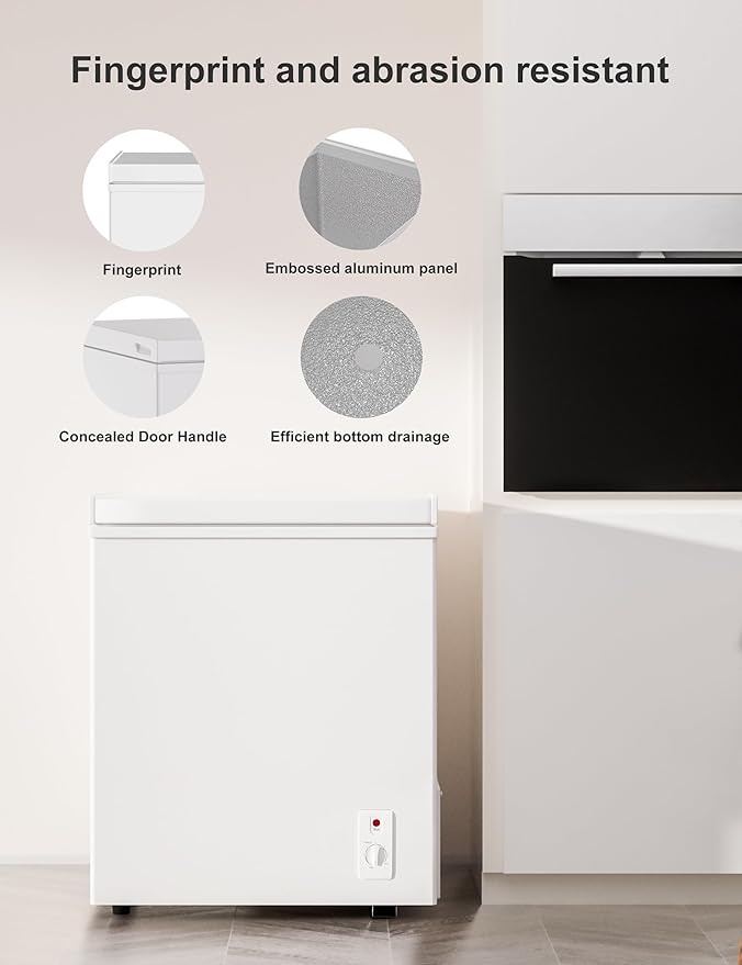 Bodacious 3.5 cuft Chest Freezer - Compact, Energy-Efficient & Quiet Mini Deep Freezer with Removable Baskets for Apartments, RVs, and Garages