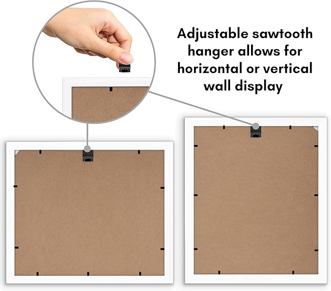 Americanflat 10x12 Picture Frame with Shatter-Resistant Glass - Use as 8x10 Frame with Mat or Display 10x12 Photo Without Mat - Signature Collection - Picture Frames for Wall Display - White