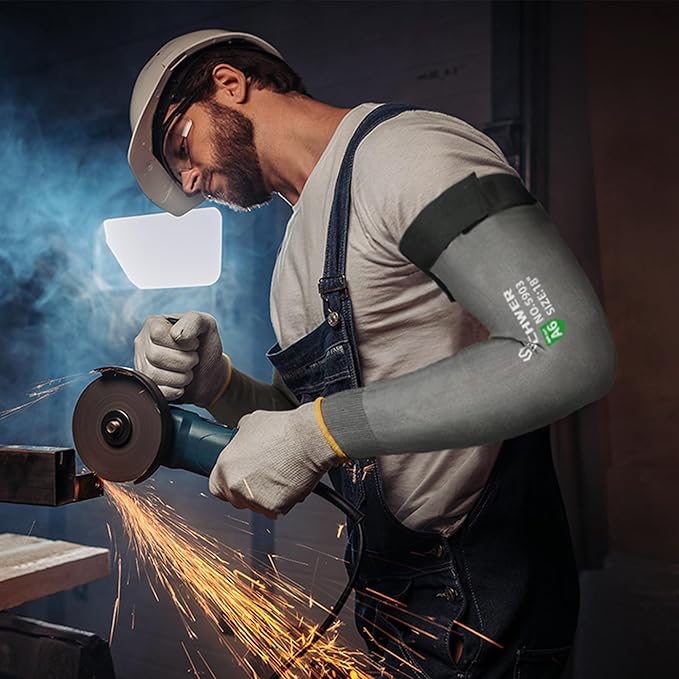 Schwer AIR-SKIN ANSI A6 Cut Resistant Arm Sleeves for Men&Women S903, 22in Non-PFAS Arm Protectors for High Risk Work, Arm Protectors for Thin Skin, Gardening Sleeves for Farming, Lightweight
