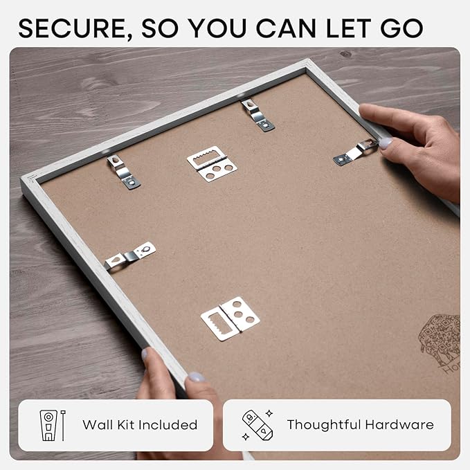 Homeforia 13x17 White Picture Frame, High End Oak 13x17 White Wooden Poster Frames with Mat 10x14 for Print, 13 x 17 Wood Frame Matted to 10 x 14 Photo, 17x13 Frame, Tempered Glass, Wall Kit, Set of 1