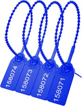 100 Plastic Tamper Seals Fire Extinguisher Tags Numbered Zip Ties Pull Tite Security Tags Disposable Self-Locking Safety Ties (Dark Blue)