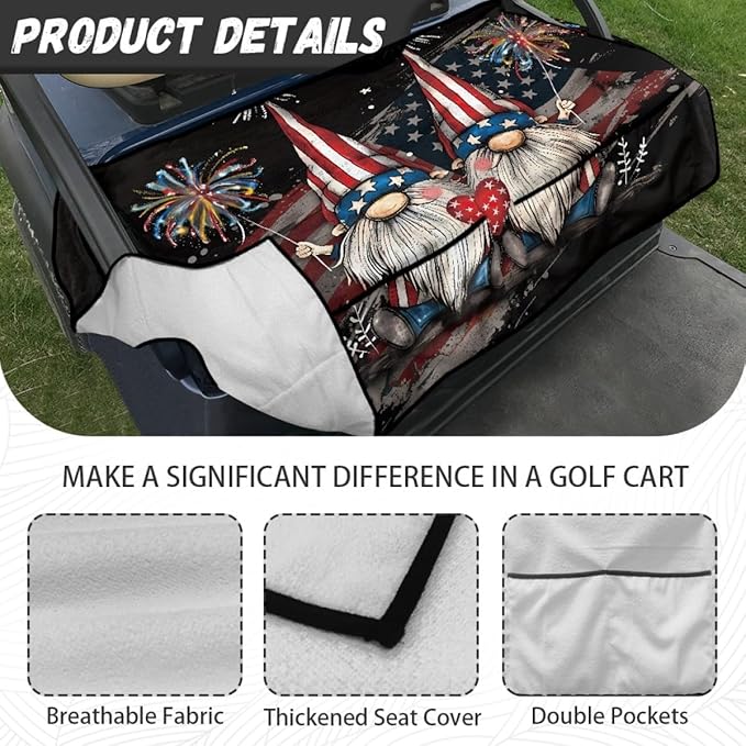 Golf Cart Seat Cushion Cover with Secure Non-Slip Design and Waterproof Layer for Daily Outdoor Riding Comfort