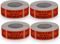 4 Rolls/2000 Labels,This is a Set Do Not Separate,Fluorescent Red Packing Labels(1" x 2")