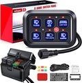 Nilight 6 Gang Switch Panel Universal Circuit Control Relay System with Fuse Wiring Harness Automatic Dimmable ON-Off LED Pod for Cars Trucks Boats ATV UTV SUV