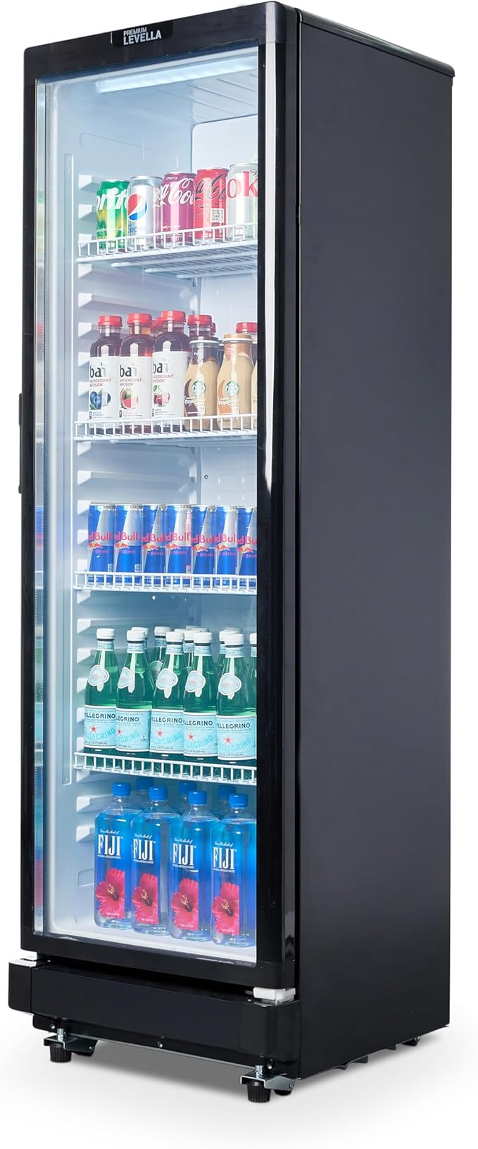 PremiumLevella Glass Door Display Refrigerator 10.0 cu ft Commercial Beverage Cooler Merchandiser