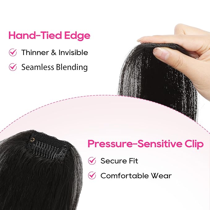 REECHO Clip in Hair Volumizer, Short Thick Clip in Hairpieces Adding Extra Hair Volume Extensions for Women with Thin Fine (Black Brown, 8 Inch(Pack of 2))