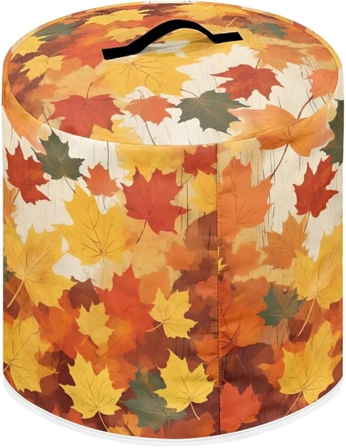 Flashideas Yellow Maple Leaf Dust Cover for 8 Quart Instant Pot and Extra Accessories, Dust Proof Easy to Clean Pressure Cooker Cover Electric Appliance Cover Air Fryer Accessories with Pocket