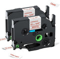 Replacement for Brother TZe-232 TZe232 Red on White TZe TZ Tape 12mm 0.47 Laminated P Touch Label Maker Tape, Compatible with Brother PT-D210 PT-D220 PT-H110 PT-D400 PT-D410 PT-D600 PT-1280, 2-Pack