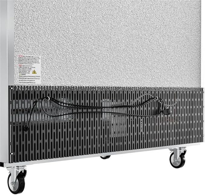 Pemberly Row 54" Commercial Stainless Steel Half Door Reach-in Freezer in Silver