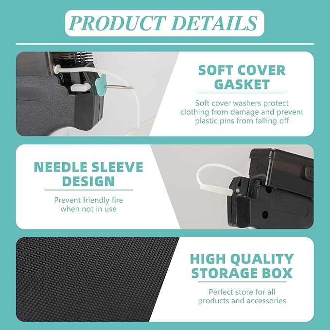 Clothing Label Gun with Box,Standard Retail Price Tag Labeling Gun Kit,Having 6 Needles, 2000 Micro Fasteners, Scissors and Soft Cover,Suitable for Store,Warehouse,Consignment,Yard Sale,etc.(Black)