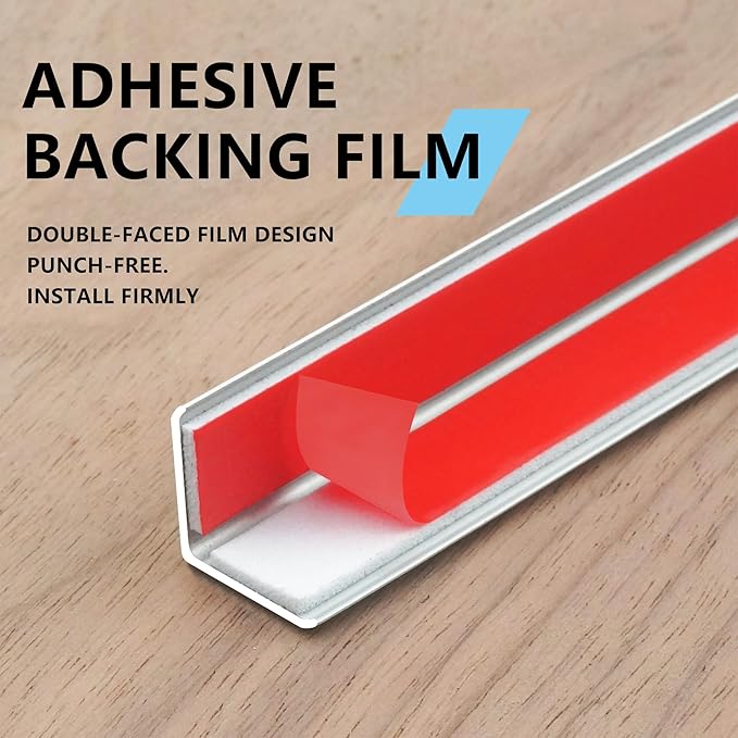 10pcs 48"L*0.59"W Aluminum Self-Adhesive Wall Corner Protectors, Wall Furniture Bumper, Safety Baby Proofing Corner Cushion Table Edge，Wide Coverage and Easy to Install - Silver