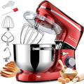 Stand Mixer, 6.5 Qt 660W, 6-Speed Tilt-Head Food Dough Mixer, Kitchen Electric Mixer with Stainless Steel Bowl,Dough Hook,Whisk, Beater, Egg white separator (6.5-QT, Red)