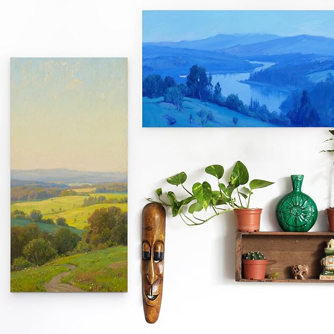 Falling in Art 2 Pack Unfinished Wooden Canvas Panels, 6x12 Gallery Birch Wood Panels Kit, 1 1/2" Deep Art Cradle Boards for Acrylic Painting, Pouring and Burning