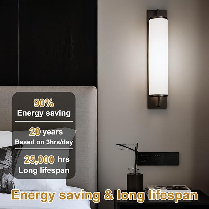 ASOKO 7.3 Inch E26 Led Bulb 6W Dimmable, 4000K Daylight Edison Bulbs 900LM, Tubular T30 Clear Glass Light Bulb 3 Pack