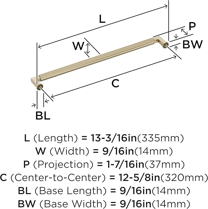 Amerock Ballard 12-5/8 inch (320mm) Center-to-Center Golden Champagne Cabinet Pull, BP37649BBZ