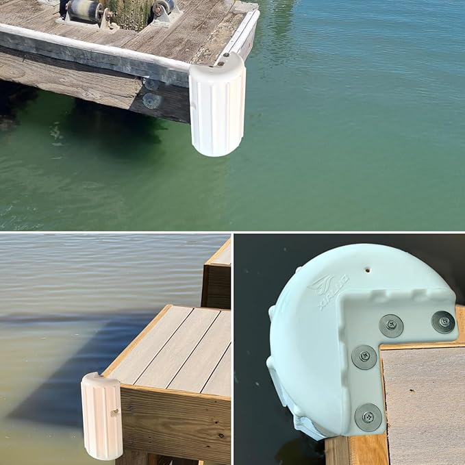 XIALUO Dock Corner Bumper Fender Inflatable Dock Protection White/Black 8"x16" Protect Docks and Ships from Damage Caused collisions