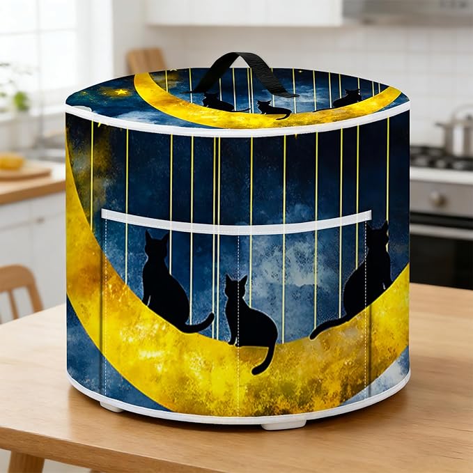 Air Fryer Dust Cover with Top Handle and Storage Bag, Compatible with Rice Cookers, Pressure Cookers, Slow Cookers and Air Fryers, Available in 3-Quart, 6-Quart and 8-Quart Sizes.