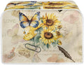 UNICEU Sunflower Butterfly Print Toaster Covers Dust Cover Kitchen Accessories Compatible with Most 2-Slice Toaster Appliance Organizer